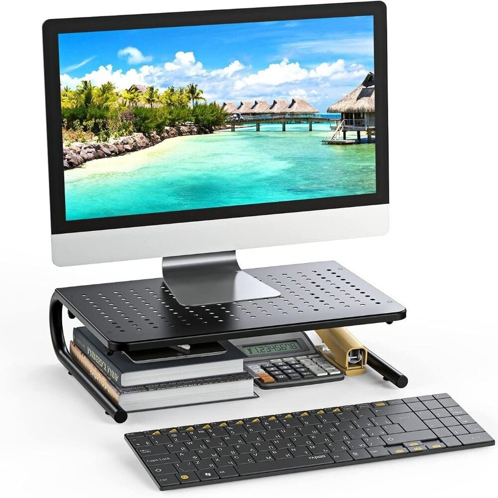 Monitor Riser for Desk, Desk Organizer,Laptop Shelf w/Vented for Screen, Compute - Picture 7 of 8